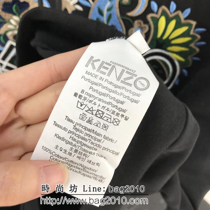 KENZO高田賢三 18ss秋冬新款 花卉刺繡 薄款純棉 男款帽衫  ydi1938